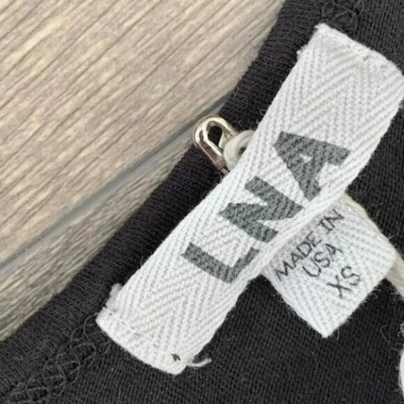 LNA Off The Shoulder Tee Dress T-shirt Mini Cut Out Open Shoulders Black Size XS - Picture 10 of 16